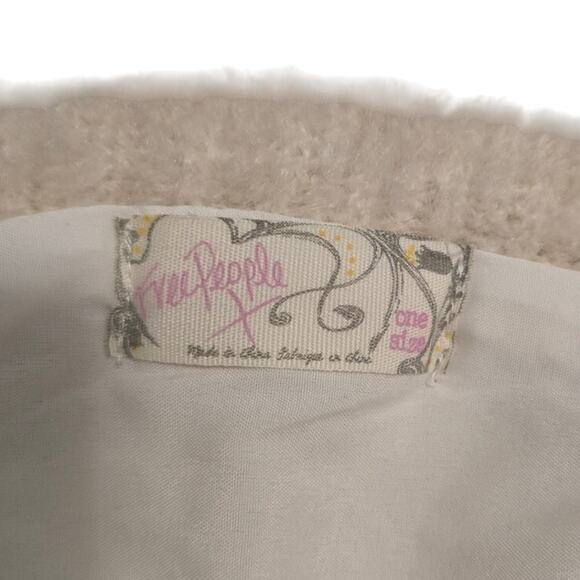 Free People Checkered Knit Tote Bag Cream Beige Lined W/ Scarf Matching Set - Picture 6 of 9